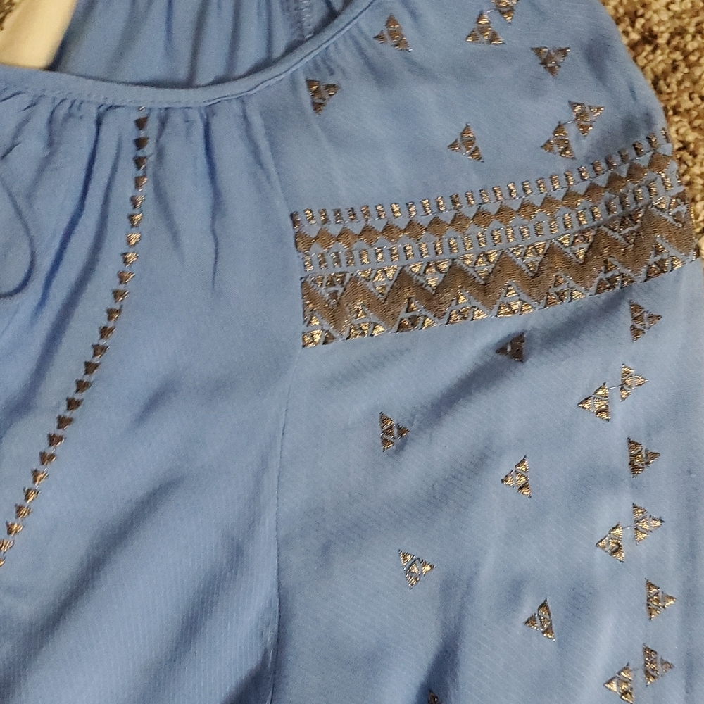 ✨The Jetset Diaries Blue Boho Embroidered Mini Dress - Size XS✨ - Picture 9 of 9